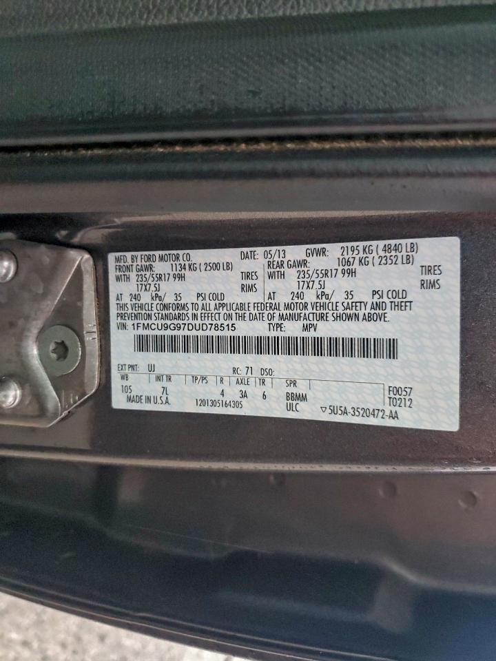 2013 Ford Escape Se VIN: 1FMCU9G97DUD78515 Lot: 93398855