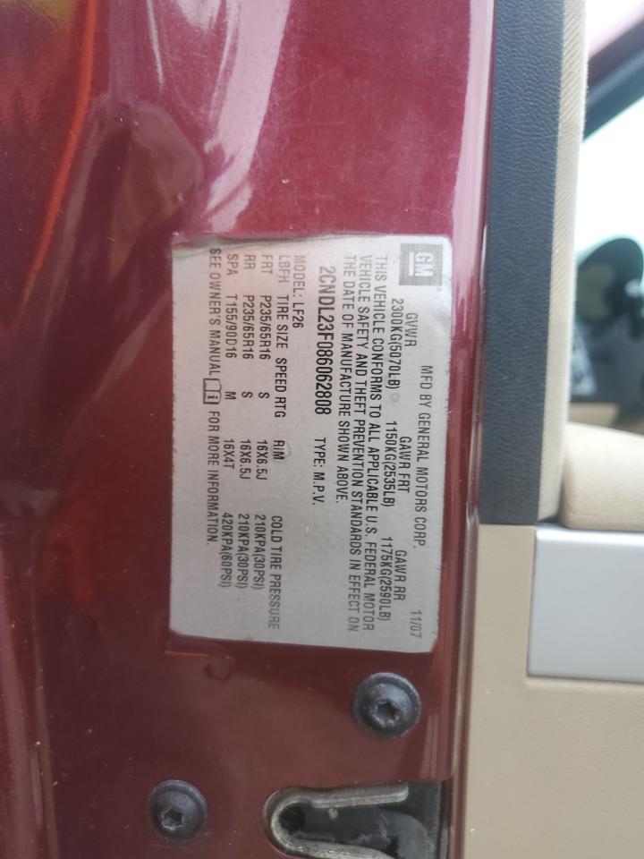 2008 Chevrolet Equinox Ls VIN: 2CNDL23F086062808 Lot: 91098015