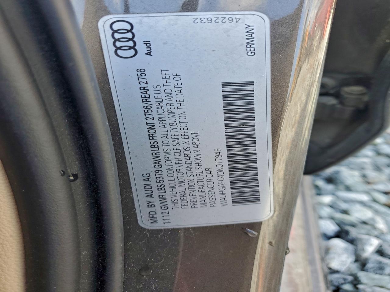 2013 Audi A6 Prestige VIN: WAUHGAFC4DN077949 Lot: 94479305