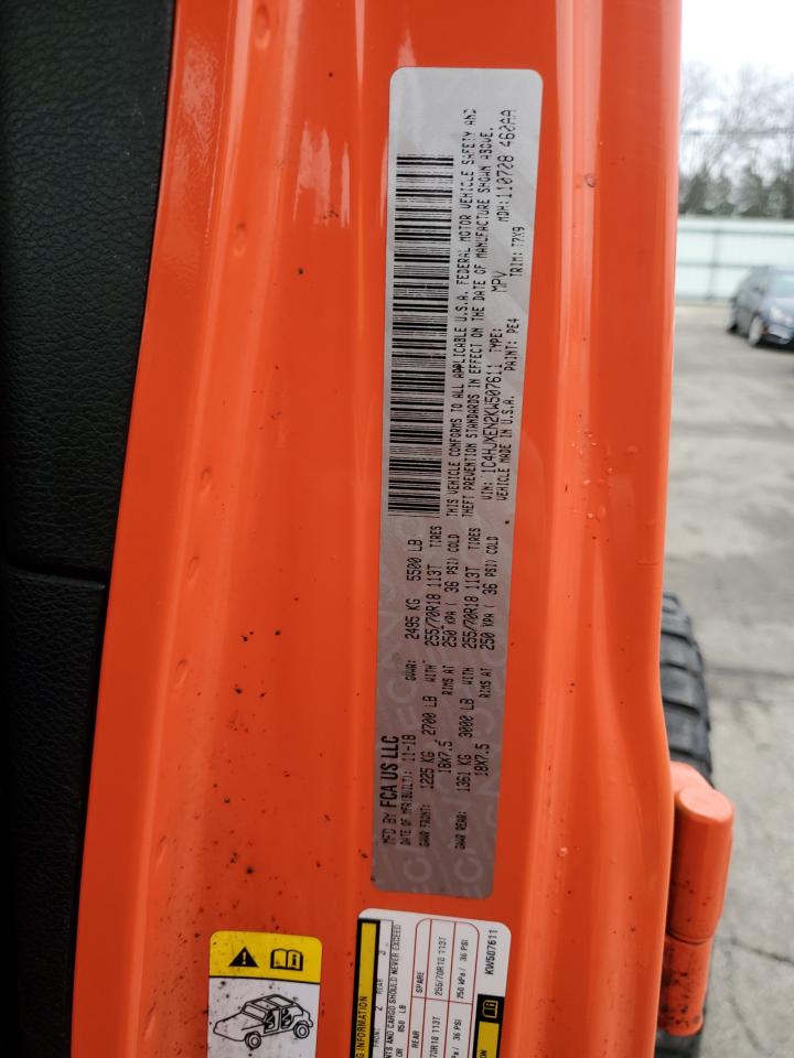 2019 Jeep Wrangler Unlimited Sahara VIN: 1C4HJXEN2KW507611 Lot: 91605625