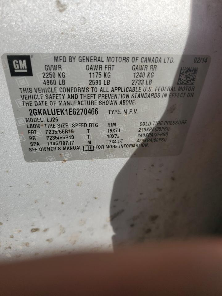 2014 GMC Terrain Denali VIN: 2GKALUEK1E6270466 Lot: 92627415