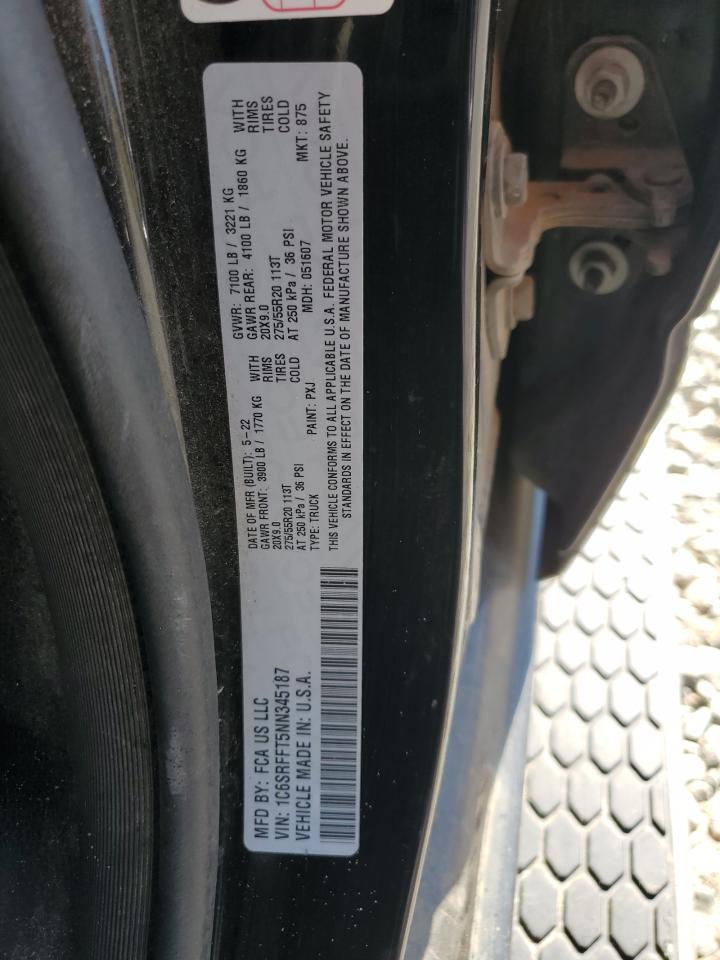 2022 Ram 1500 Big Horn/Lone Star VIN: 1C6SRFFT5NN345187 Lot: 91305275