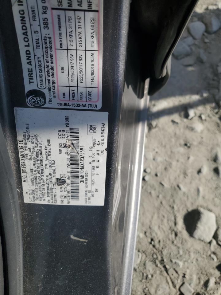 2010 Ford Fusion Se VIN: 3FAHP0HAXAR375591 Lot: 91481415