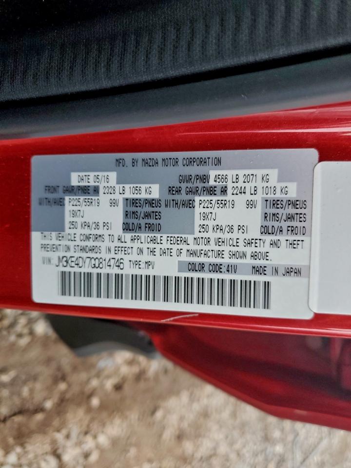 2016 Mazda Cx-5 Gt VIN: JM3KE4DY7G0814746 Lot: 93676175