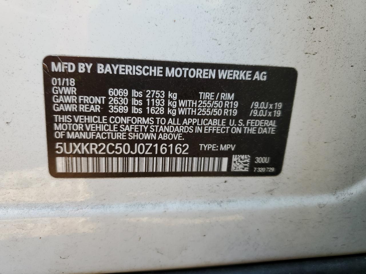 2018 BMW X5 Sdrive35I VIN: 5UXKR2C50J0Z16162 Lot: 92682675