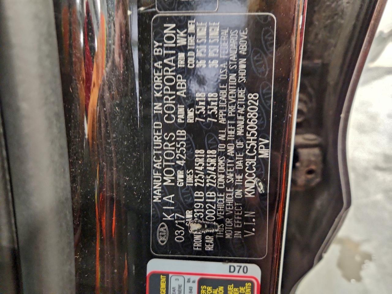 2017 Kia Niro Ex VIN: KNDCC3LC5H5068028 Lot: 93705635