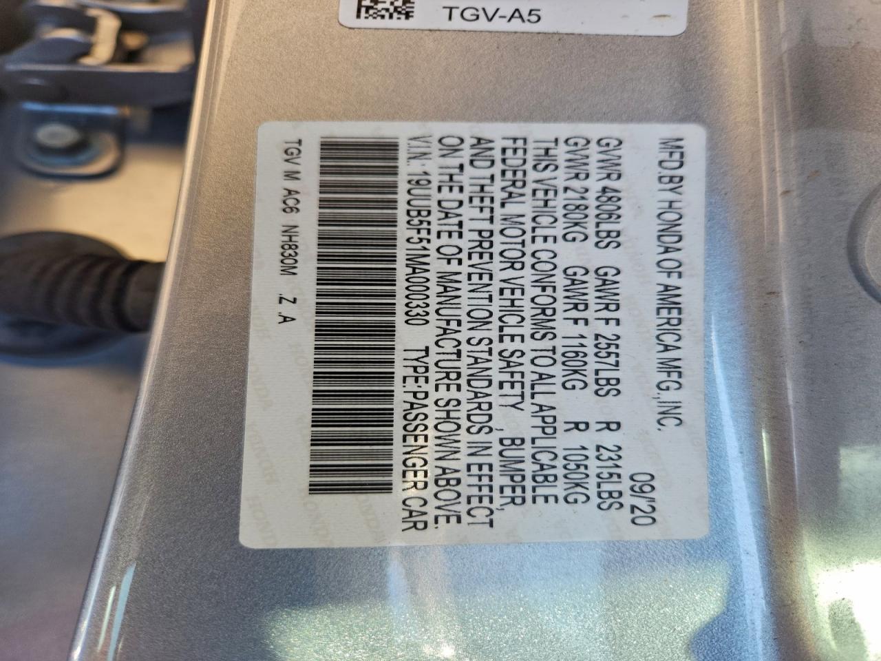 2021 Acura Tlx Tech A VIN: 19UUB5F51MA000330 Lot: 94782345