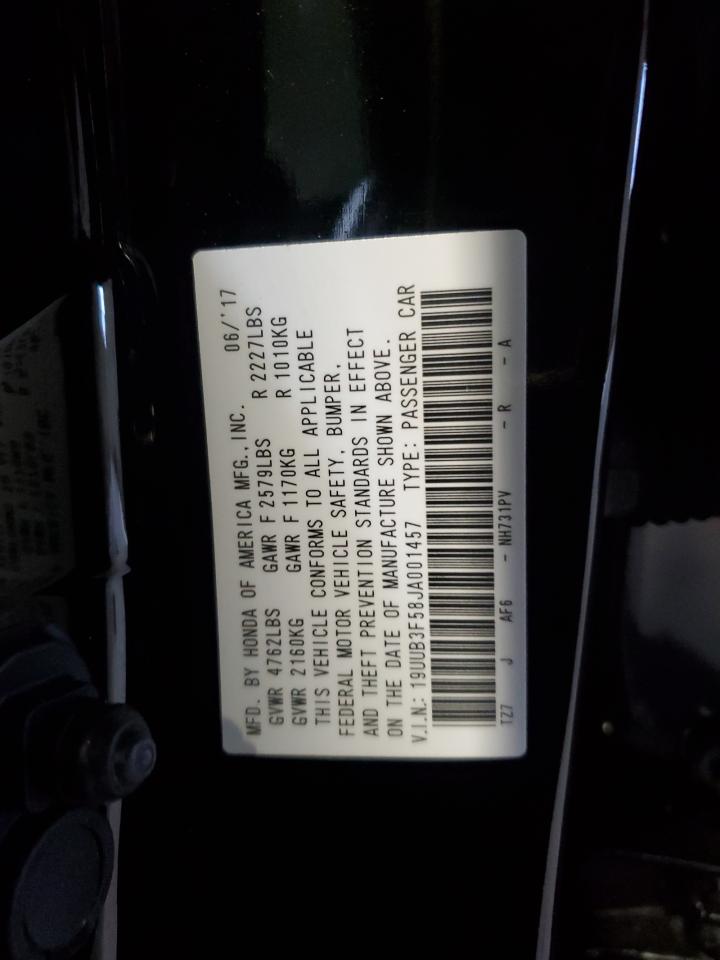 2018 Acura Tlx Tech VIN: 19UUB3F58JA001457 Lot: 91141655