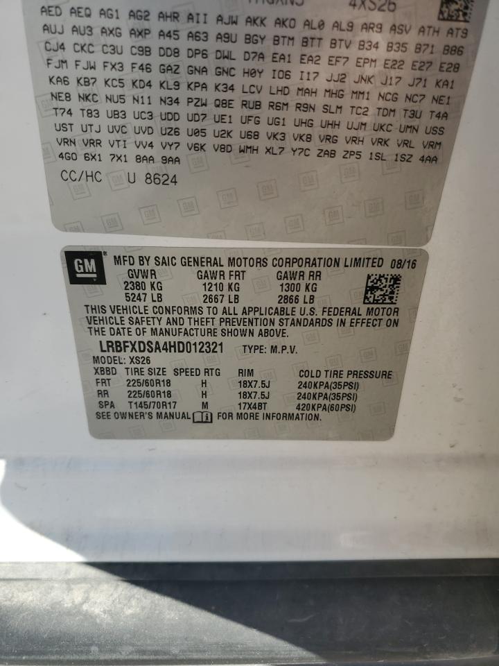 2017 Buick Envision Essence VIN: LRBFXDSA4HD012321 Lot: 91531295