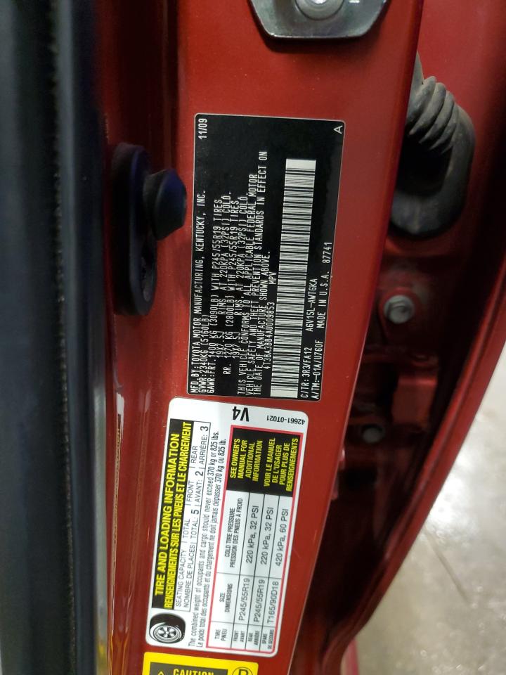 2010 Toyota Venza VIN: 4T3BA3BB4AU009853 Lot: 91019295