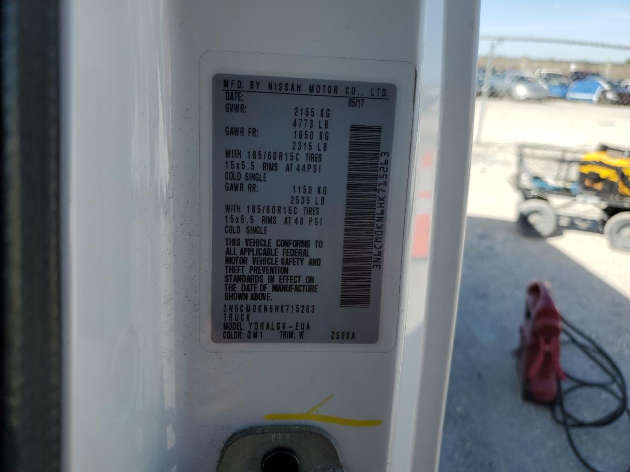 2017 Nissan Nv200 2.5S VIN: 3N6CM0KN6HK715263 Lot: 92063625