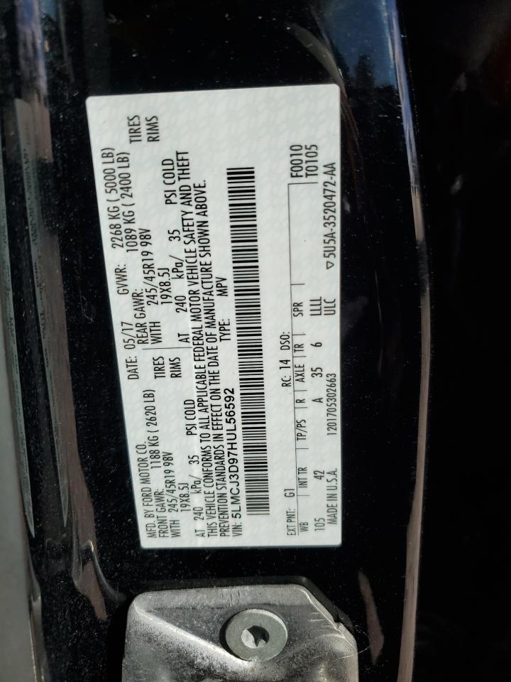 2017 Lincoln Mkc Reserve VIN: 5LMCJ3D97HUL56592 Lot: 91080875