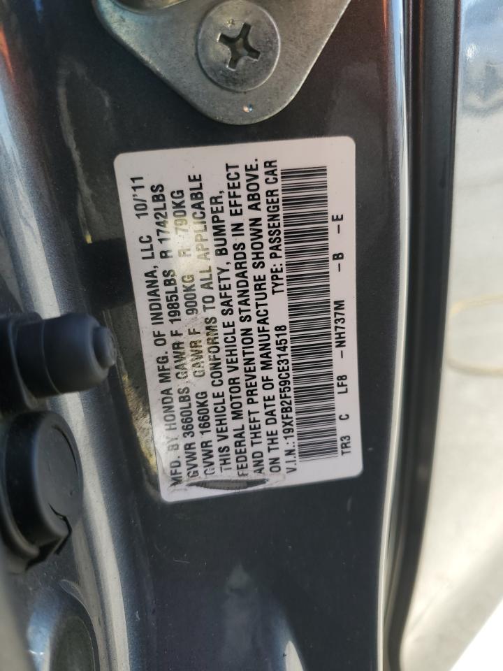 2012 Honda Civic Lx VIN: 19XFB2F59CE314518 Lot: 93039555