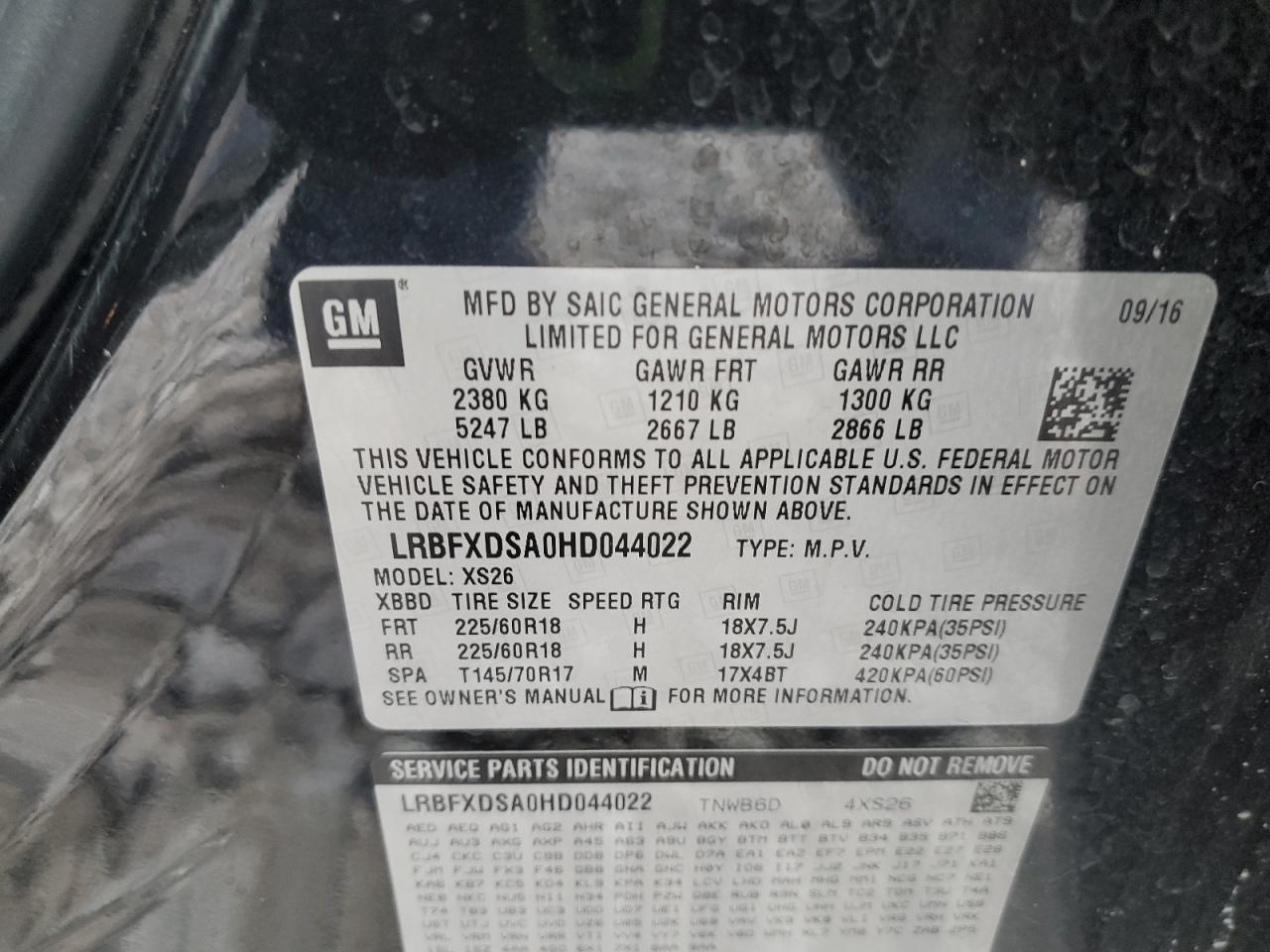 2017 Buick Envision Essence VIN: LRBFXDSA0HD044022 Lot: 90889935