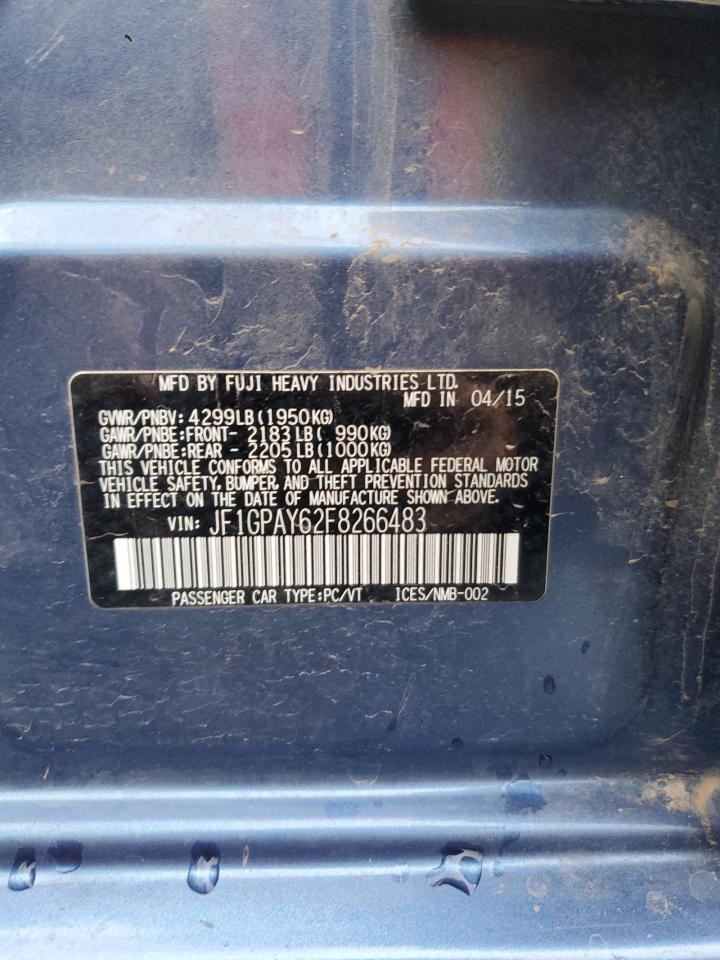 2015 Subaru Impreza Sport VIN: JF1GPAY62F8266483 Lot: 91640355