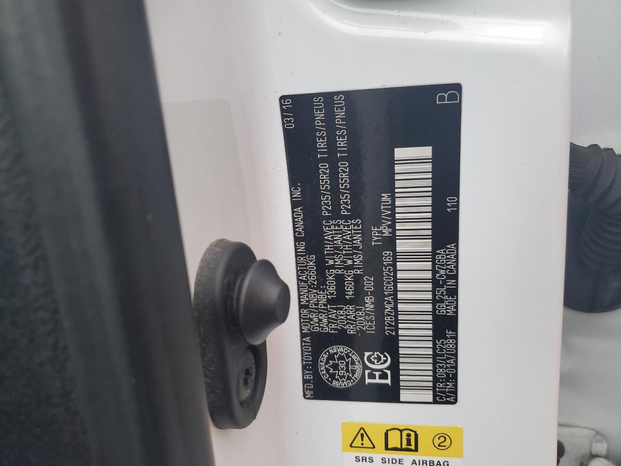 2016 Lexus Rx 350 Base VIN: 2T2BZMCA1GC025169 Lot: 92084765