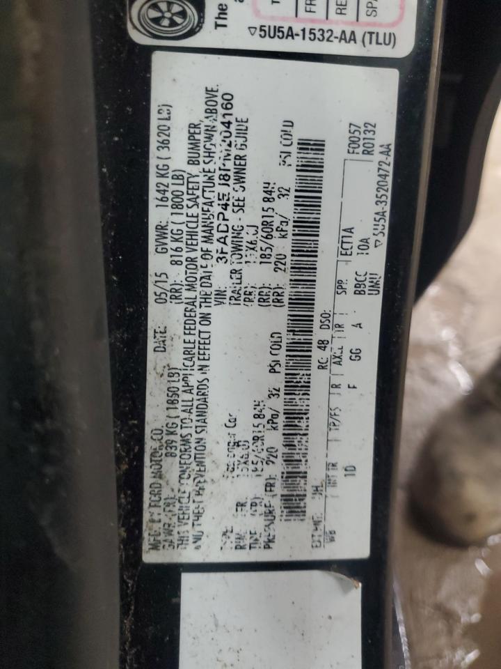 2015 Ford Fiesta Se VIN: 3FADP4EJ8FM204160 Lot: 91639105