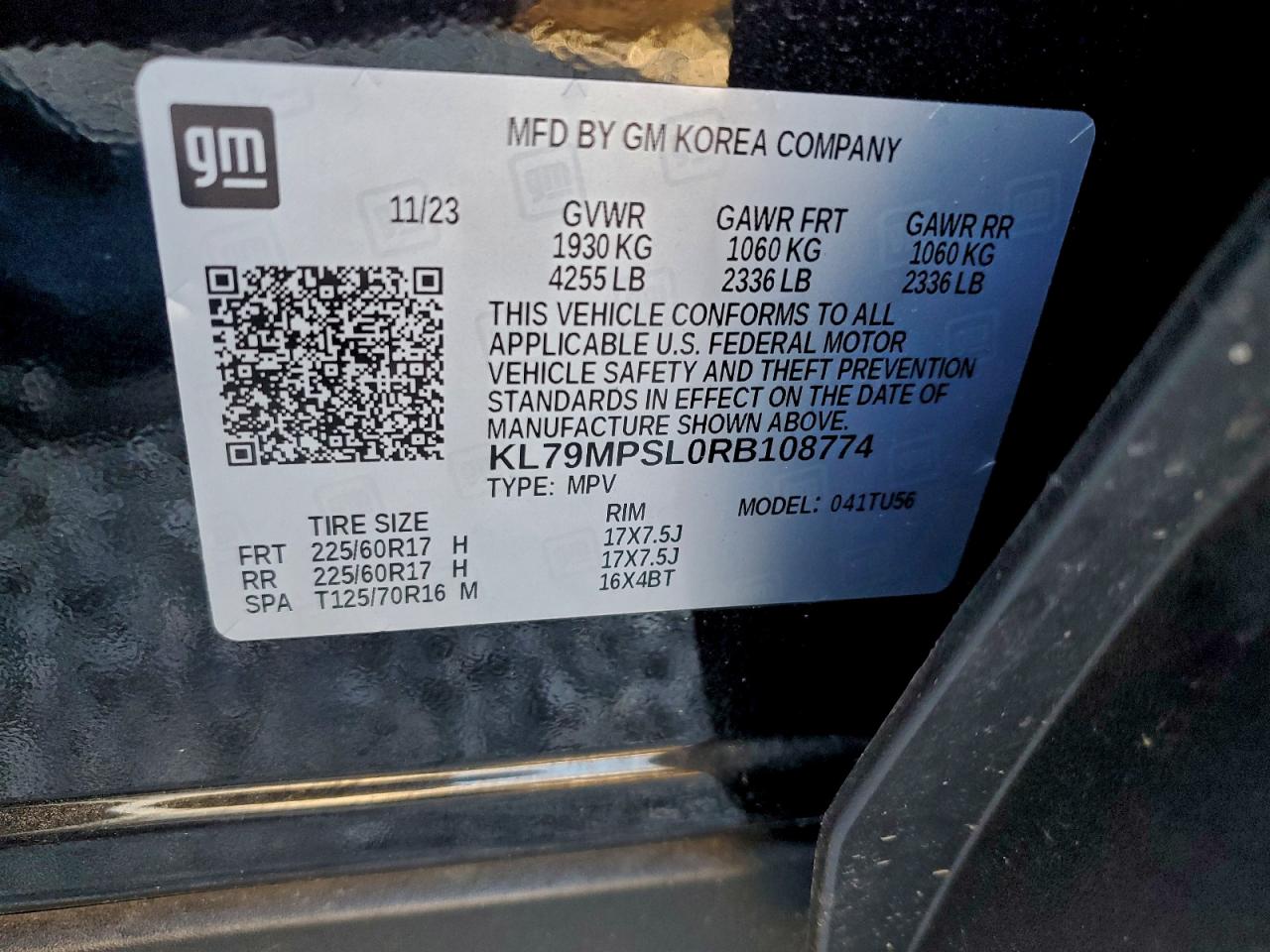 2024 Chevrolet Trailblazer Lt VIN: KL79MPSL0RB108774 Lot: 93881885