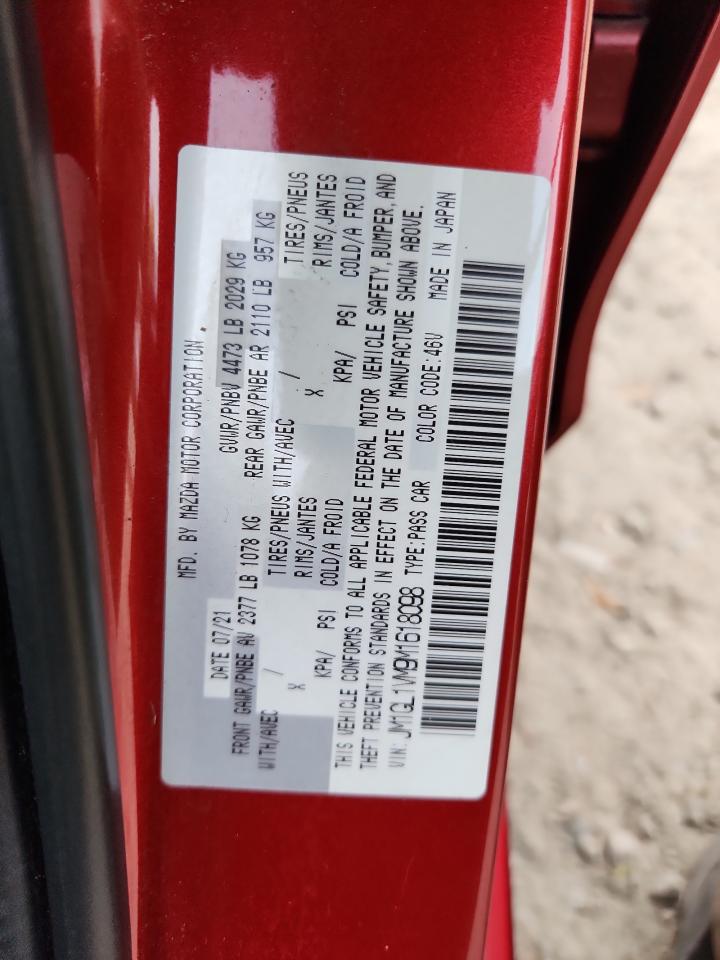 2021 Mazda 6 Touring VIN: JM1GL1VM9M1618098 Lot: 92199315