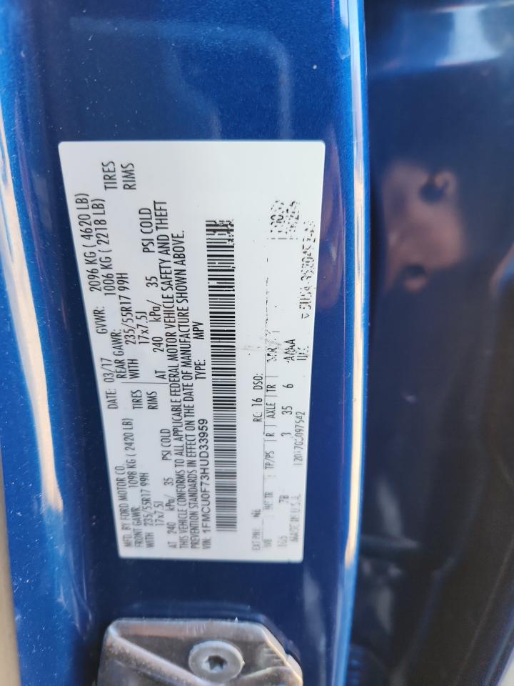 2017 Ford Escape S VIN: 1FMCU0F73HUD33959 Lot: 92480885