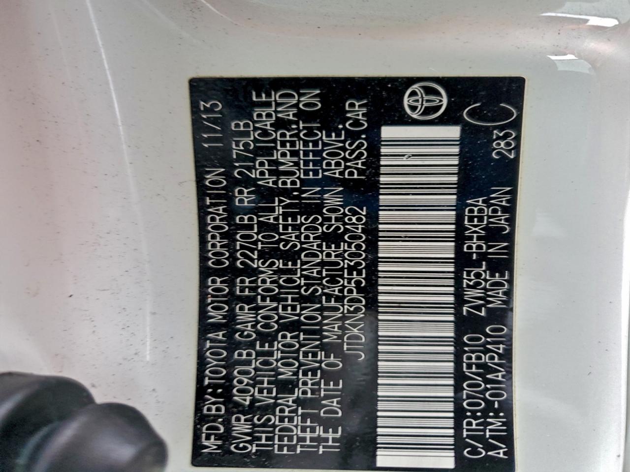 2014 Toyota Prius Plug-In VIN: JTDKN3DP5E3050482 Lot: 93777785