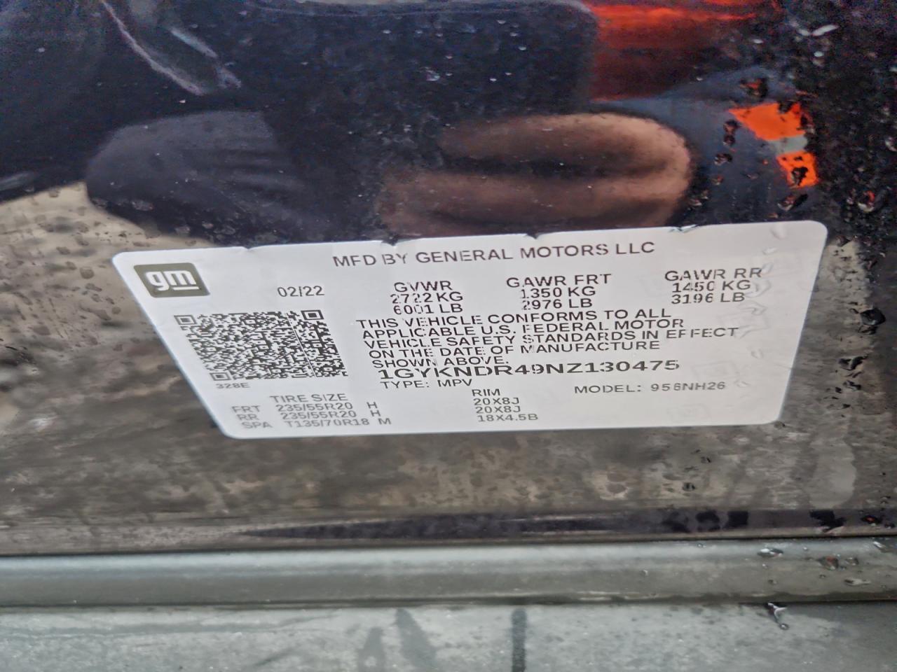 2022 Cadillac Xt5 Premium Luxury VIN: 1GYKNDR49NZ130475 Lot: 93288105