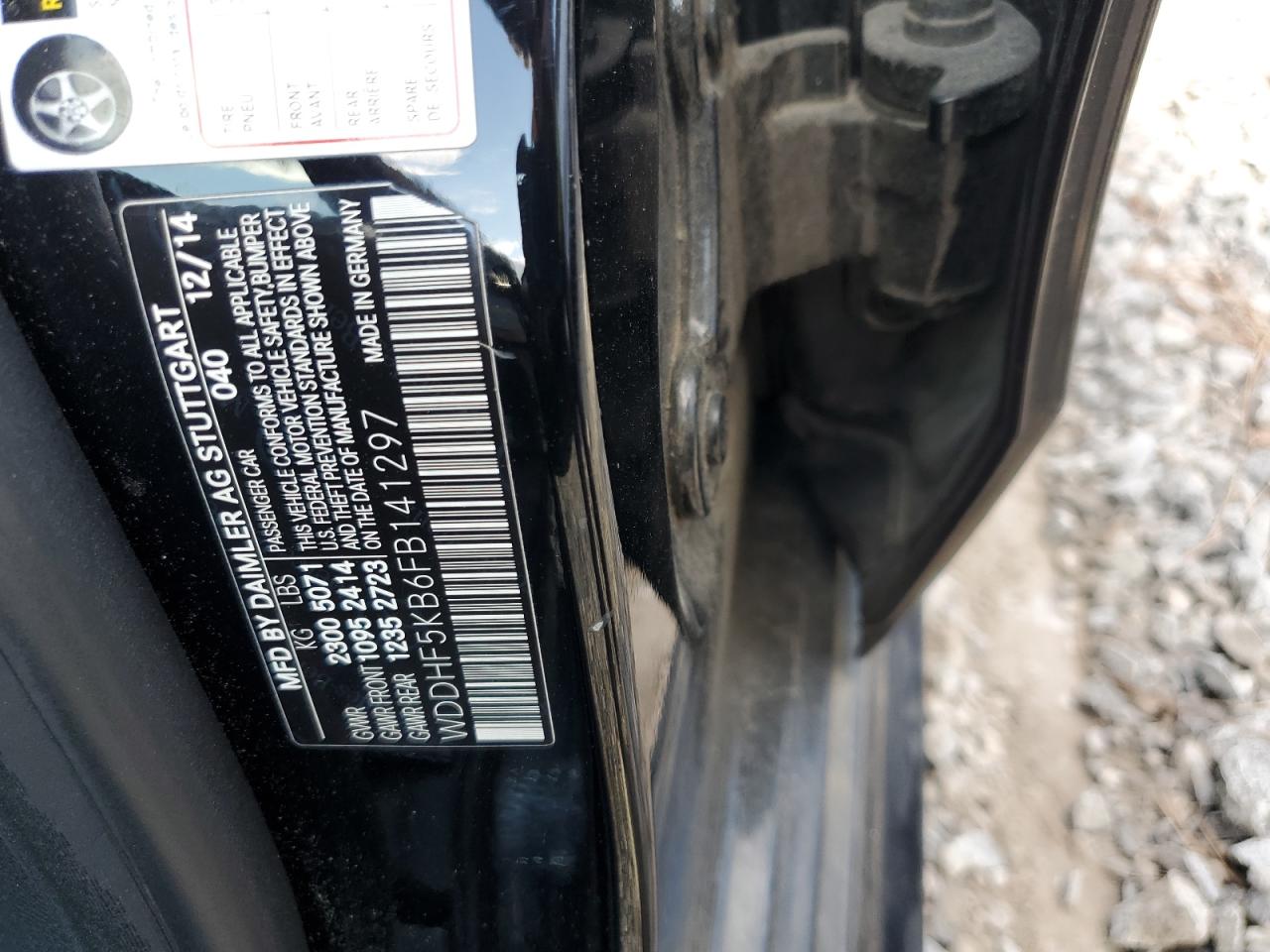 2015 Mercedes-Benz E 350 VIN: WDDHF5KB6FB141297 Lot: 92892765