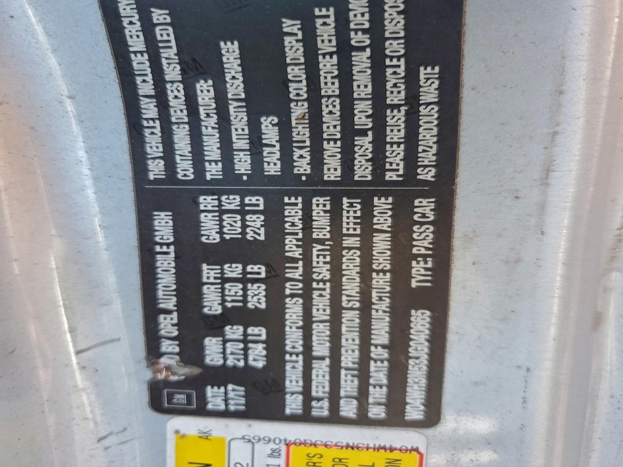 2018 Buick Cascada Premium VIN: W04WH3N53JG040665 Lot: 93914535