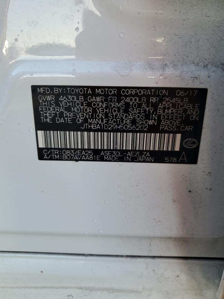 2017 Lexus Is 200T VIN: JTHBA1D29H5056202 Lot: 91556395