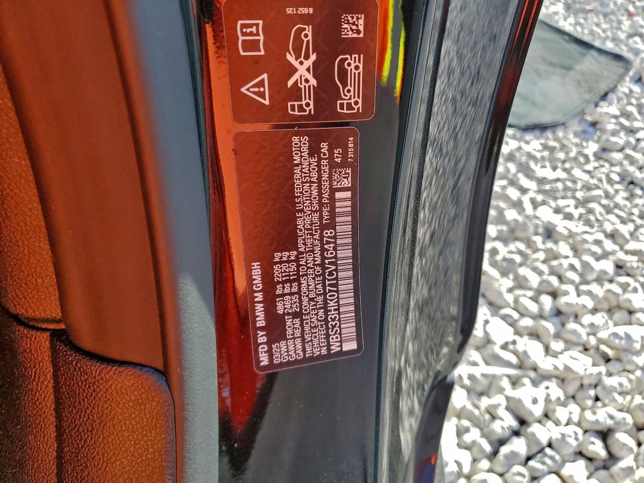 2026 BMW M4 Competition VIN: WBS33HK07TCV16478 Lot: 94373055