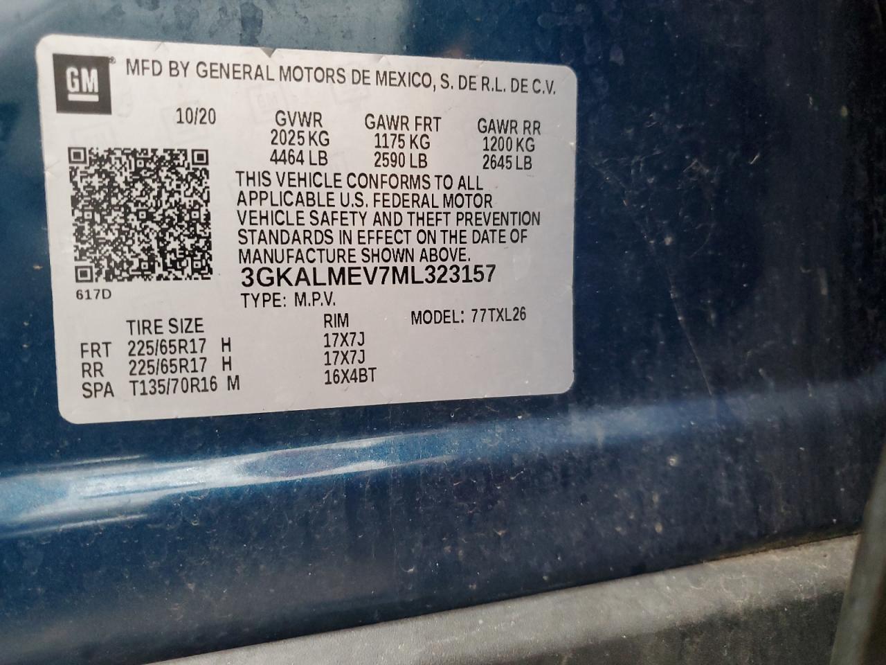 2021 GMC Terrain Sle VIN: 3GKALMEV7ML323157 Lot: 93314275