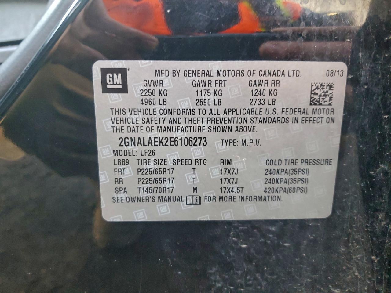 2014 Chevrolet Equinox Ls VIN: 2GNALAEK2E6106273 Lot: 94671415