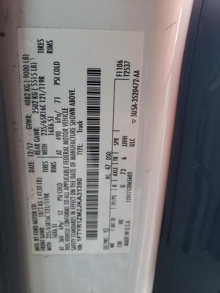 2018 Ford Transit 250 Delivery Van VIN: 1FTYR1ZM2JKA31390 Lot: 90470645