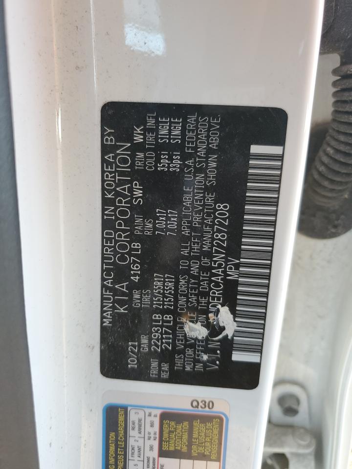 2022 Kia Seltos Ex VIN: KNDERCAA5N7287208 Lot: 90886005