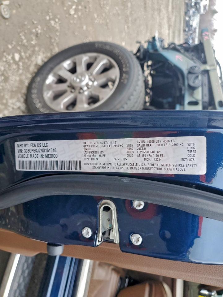 2022 Ram 2500 Laramie VIN: 3C6UR5KJ2NG161616 Lot: 93764795