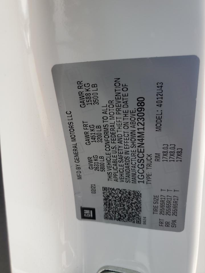 2021 Chevrolet Colorado Lt VIN: 1GCGSCEN4M1230980 Lot: 92710125