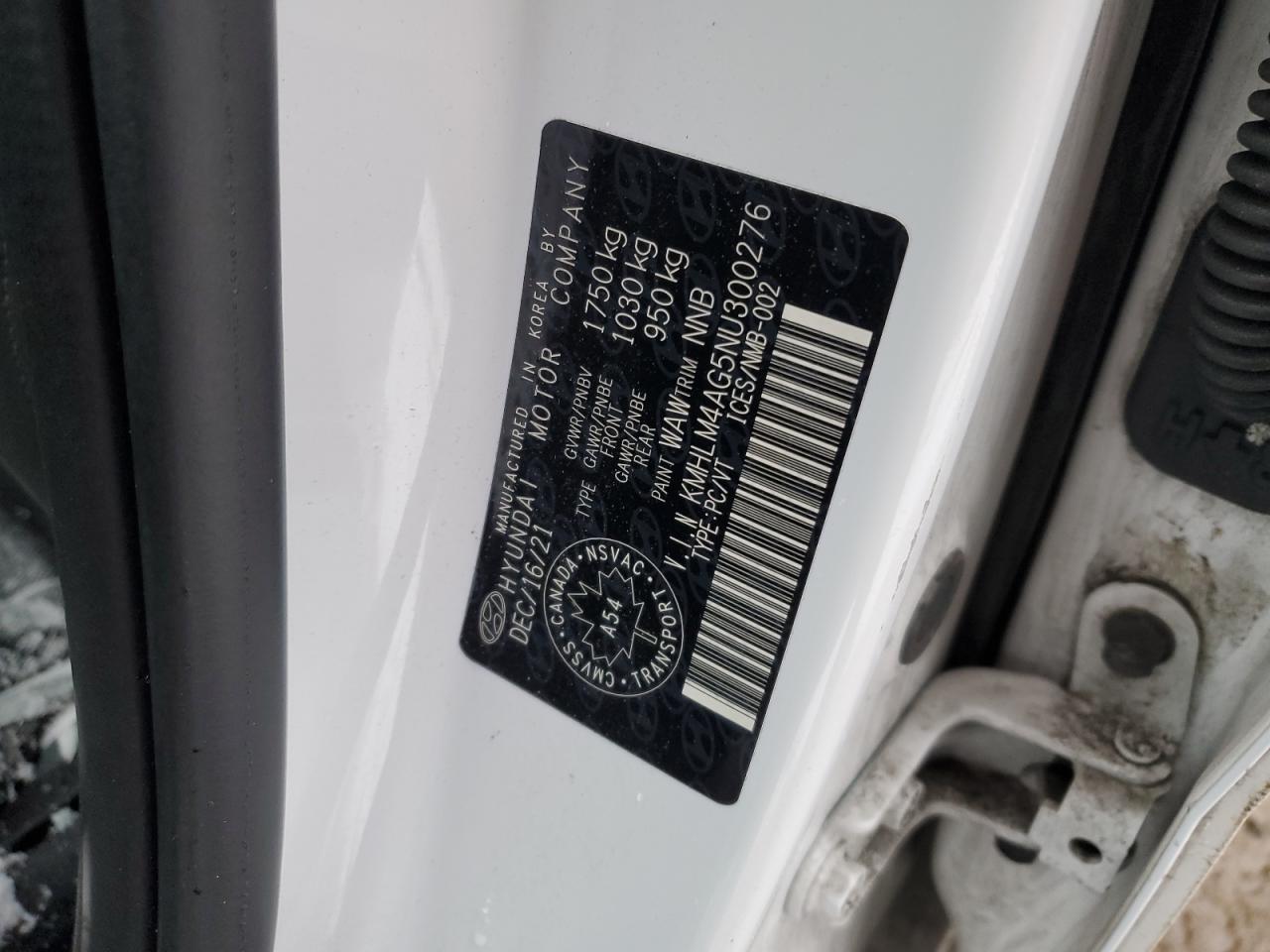 2022 Hyundai Elantra Sel VIN: KMHLM4AG5NU300276 Lot: 92225625