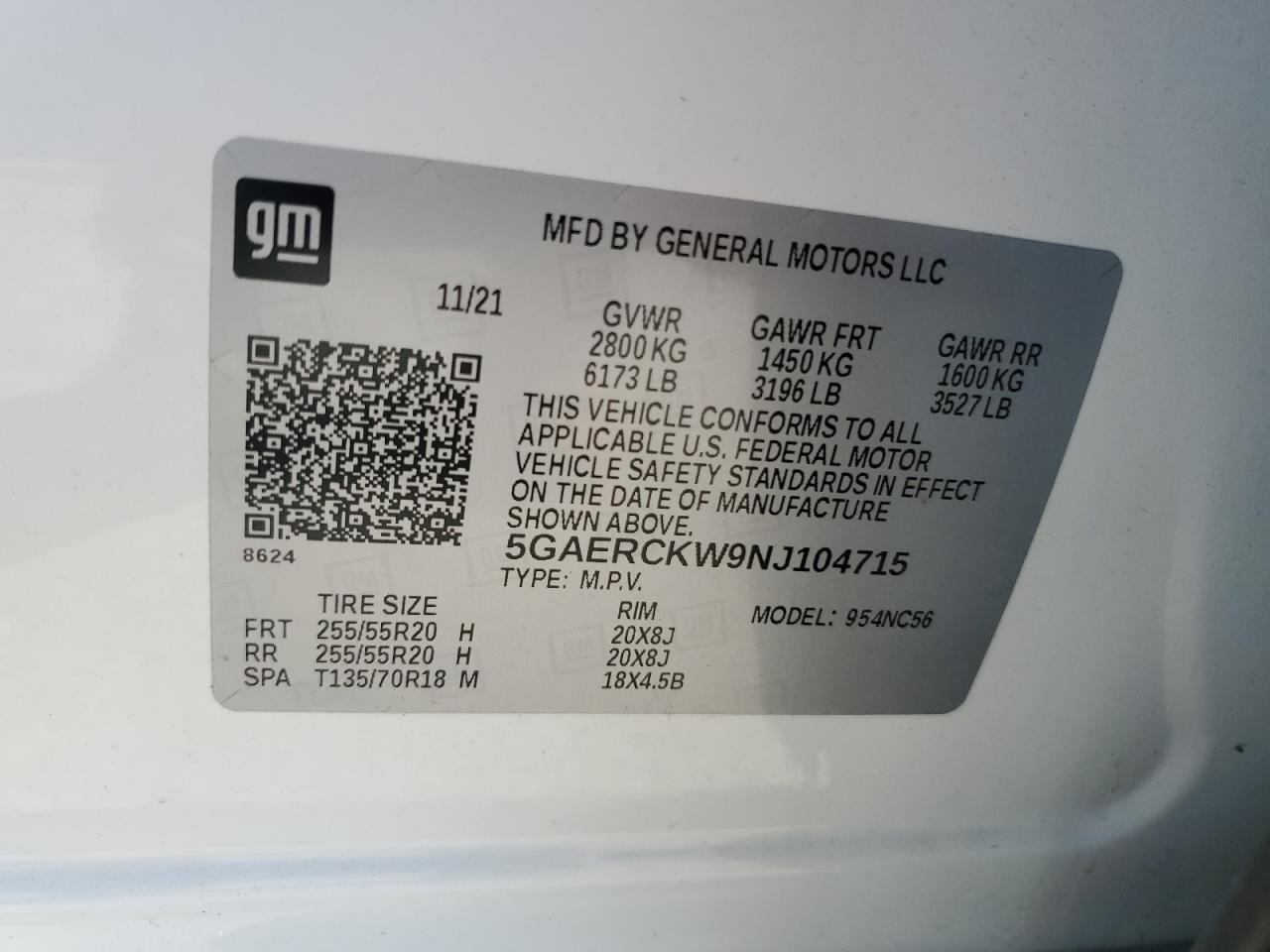 2022 Buick Enclave Premium VIN: 5GAERCKW9NJ104715 Lot: 92739635