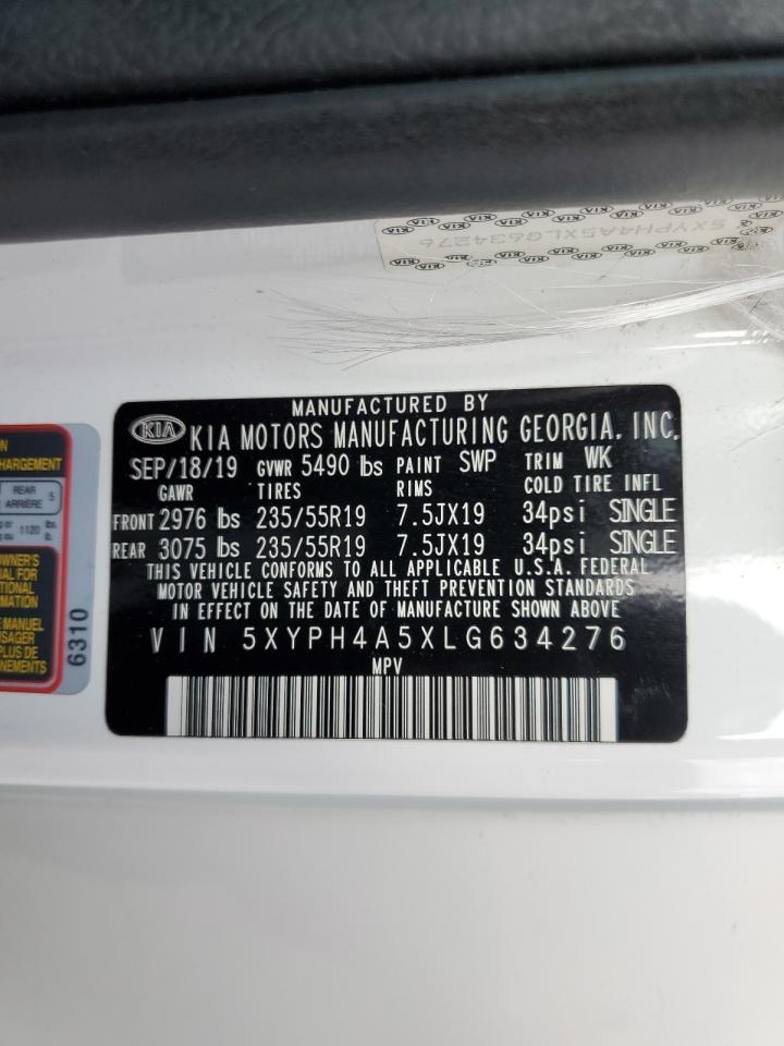 2020 Kia Sorento Ex VIN: 5XYPH4A5XLG634276 Lot: 93246425