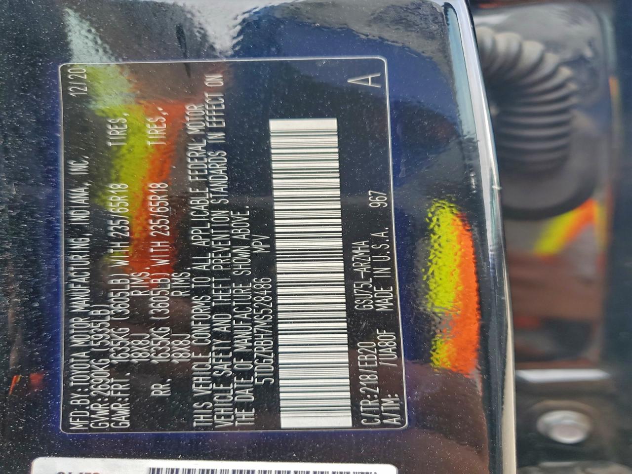 2021 Toyota Highlander Xle VIN: 5TDGZRBH7MS528486 Lot: 93058105