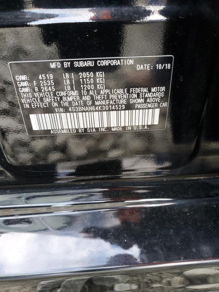 2019 Subaru Legacy 2.5I Limited VIN: 4S3BNAN64K3014529 Lot: 92629085