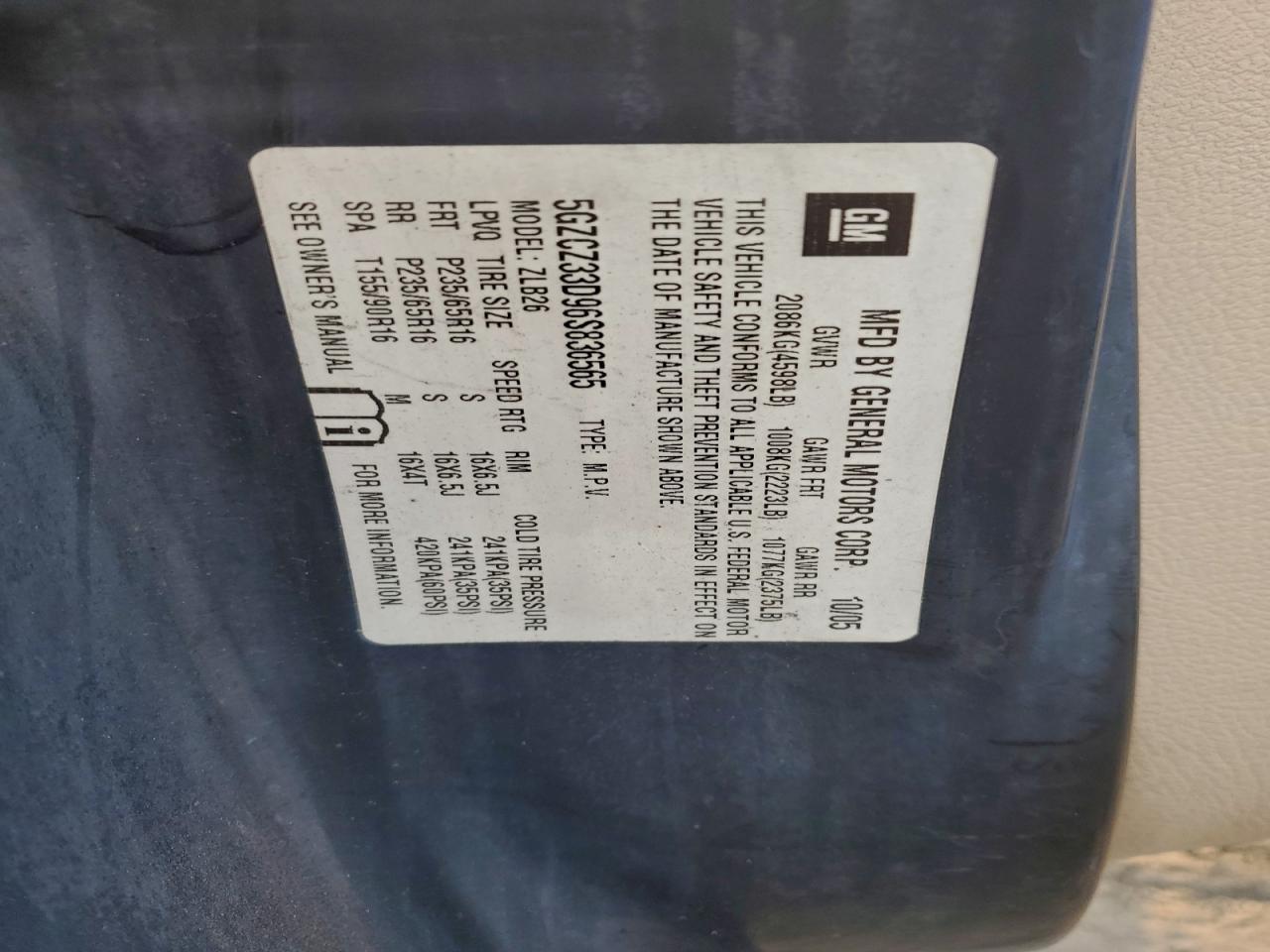 2006 Saturn Vue VIN: 5GZCZ33D96S836565 Lot: 94191795