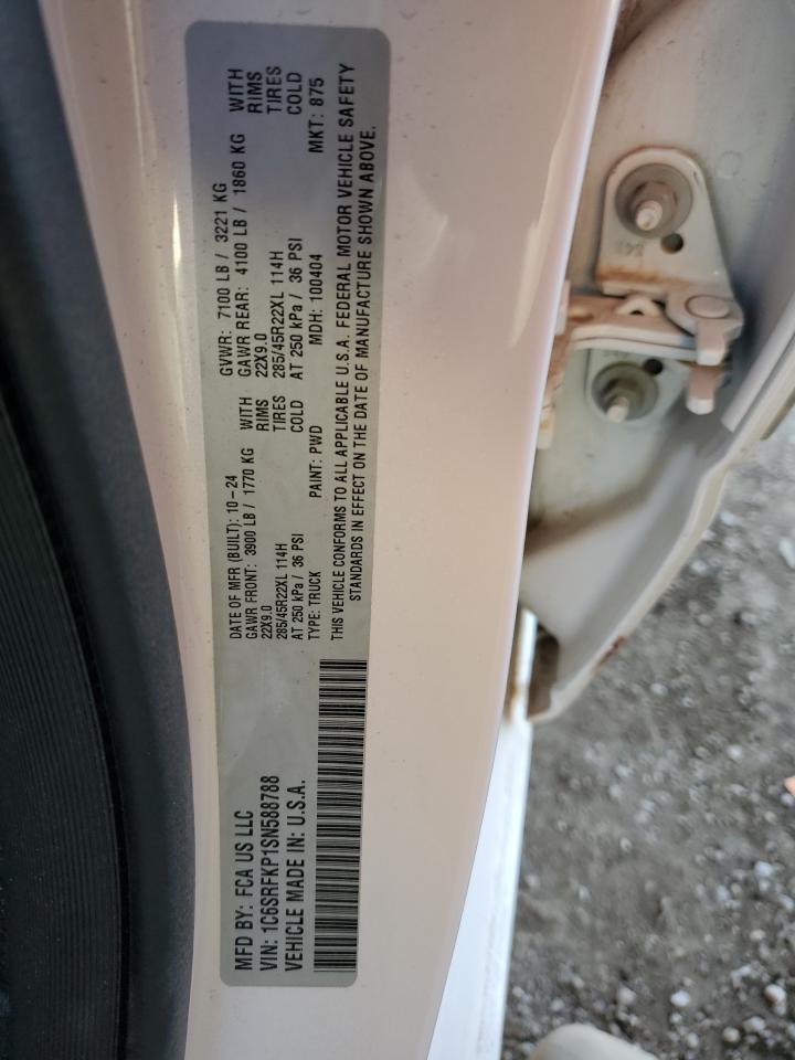 2025 Ram 1500 Tungsten VIN: 1C6SRFKP1SN588788 Lot: 92793105