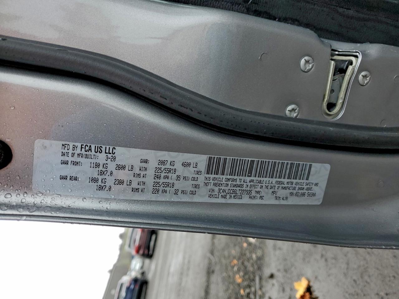 2020 Jeep Compass Limited VIN: 3C4NJDCB6LT227935 Lot: 92423865