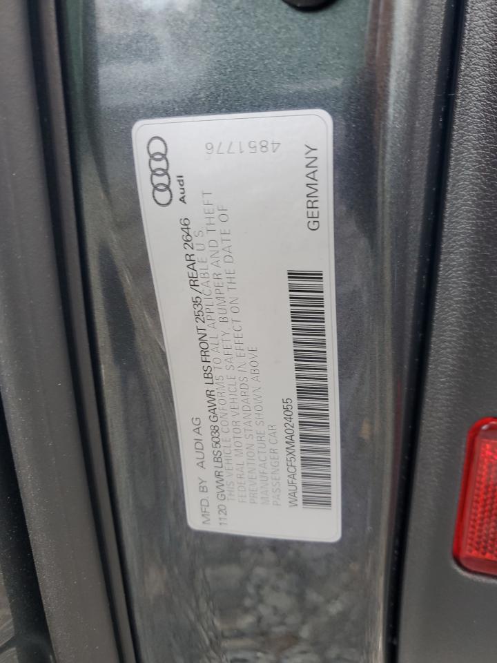2021 Audi A5 Premium Plus 45 VIN: WAUFACF5XMA024055 Lot: 92497285