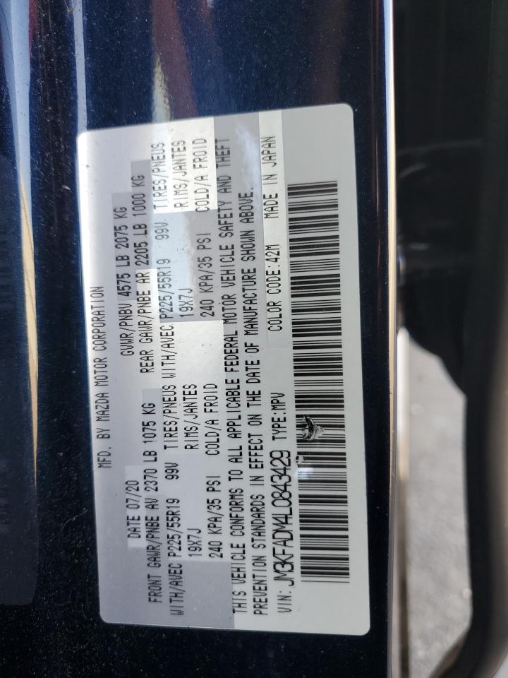 2020 Mazda Cx-5 Grand Touring VIN: JM3KFADM4L0843429 Lot: 91935235