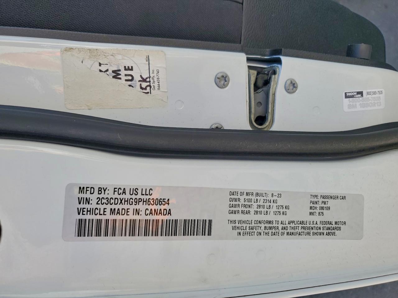 2023 Dodge Charger Gt VIN: 2C3CDXHG9PH630654 Lot: 94472875