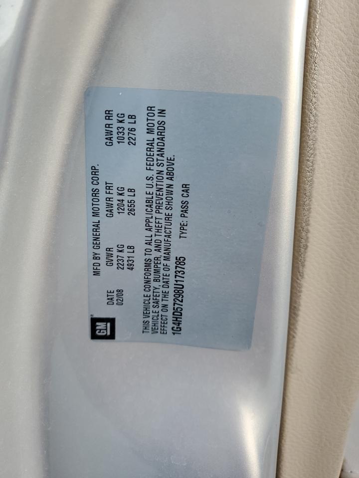 2008 Buick Lucerne Cxl VIN: 1G4HD57298U173785 Lot: 92280375