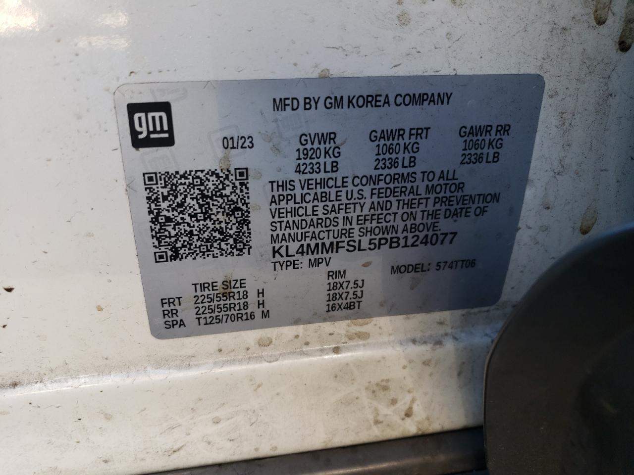 2023 Buick Encore Gx Essence VIN: KL4MMFSL5PB124077 Lot: 92837535