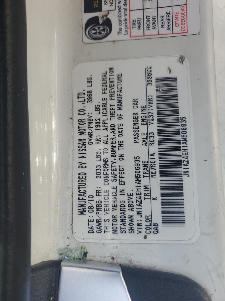 2010 Nissan 370Z VIN: JN1AZ4EH1AM506935 Lot: 93250355